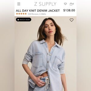 Z Supply All Day Knit Denim Jacket